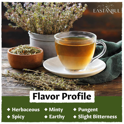 Eastanbul Wild Thyme, 1.76oz Mediterranean Zatar Thyme Seasoning, AKA Thymbra Spicata, Spiked thyme, For Tea & Culinary Seasoning, Dried Thyme Lea...